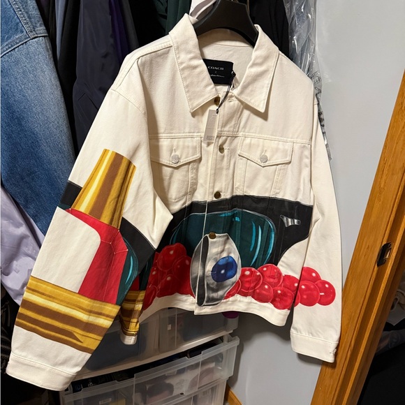 Coach X Tom Wesselmann Denim Jacket Lipstick/Nail Polish Design! Hard to find! - Picture 1 of 9